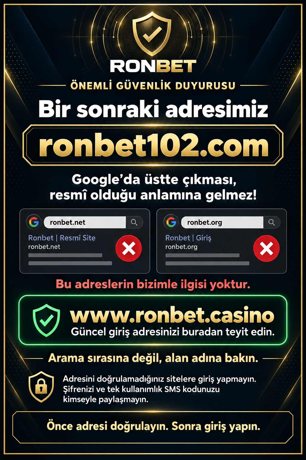 Önemli Güvenlik Duyurusu — Bir sonraki adresimiz ronbet102.com